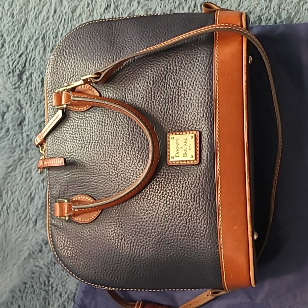 Navy Dooney & Bourke Dome Satchel - Picture 2 of 13